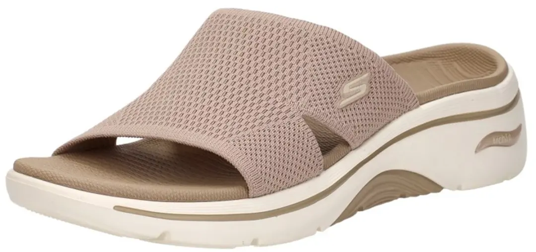 Skechers Go Walk Arch Fit 2.0 Slippers - Beige - Maat 40 - afbeelding 5 van 6