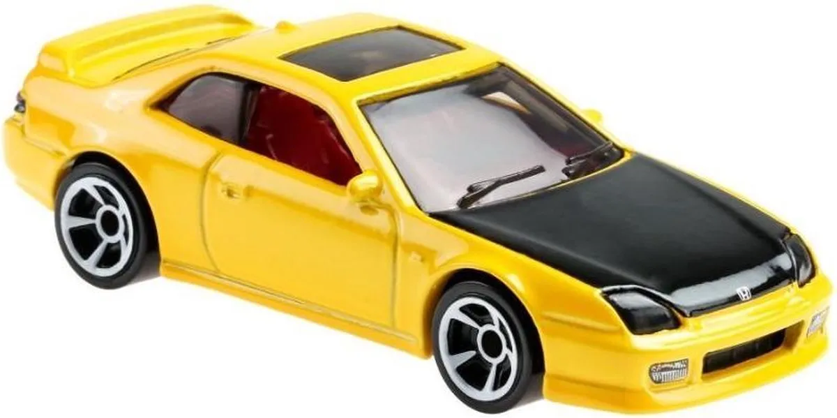 Hot Wheels '98 Honda Prelude 7cm - Geel/Zwart