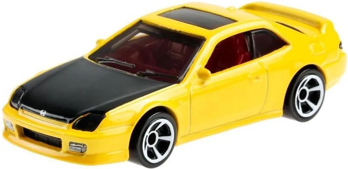 Hot Wheels '98 Honda Prelude 7cm - Geel/Zwart