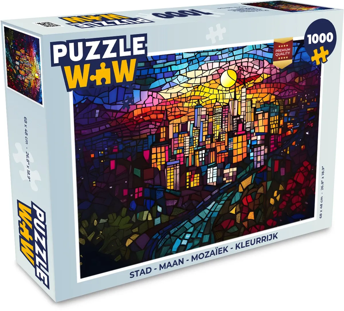 PuzzleWow Maan Mozaïek Legpuzzel 1000 Stuks - Kleurrijk