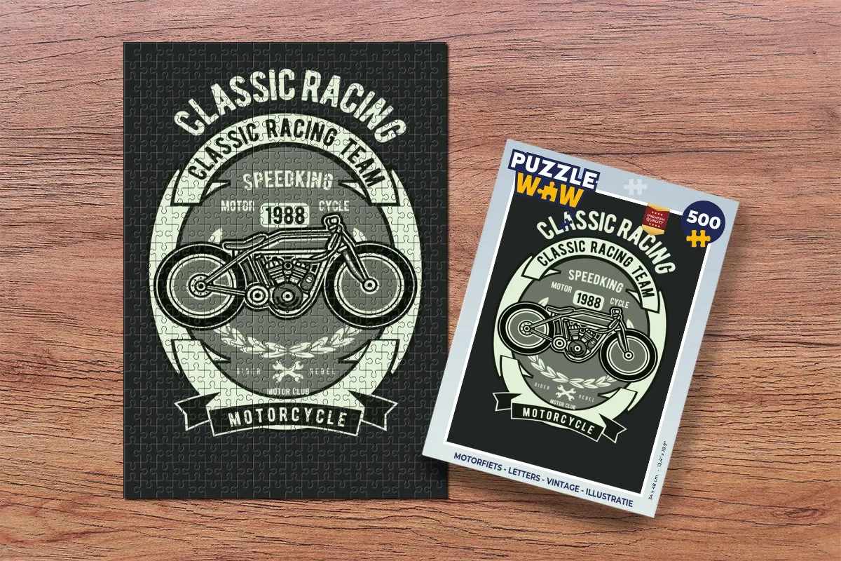 PuzzleWow Motorfiets Legpuzzel 500 Stuks - Multicolor