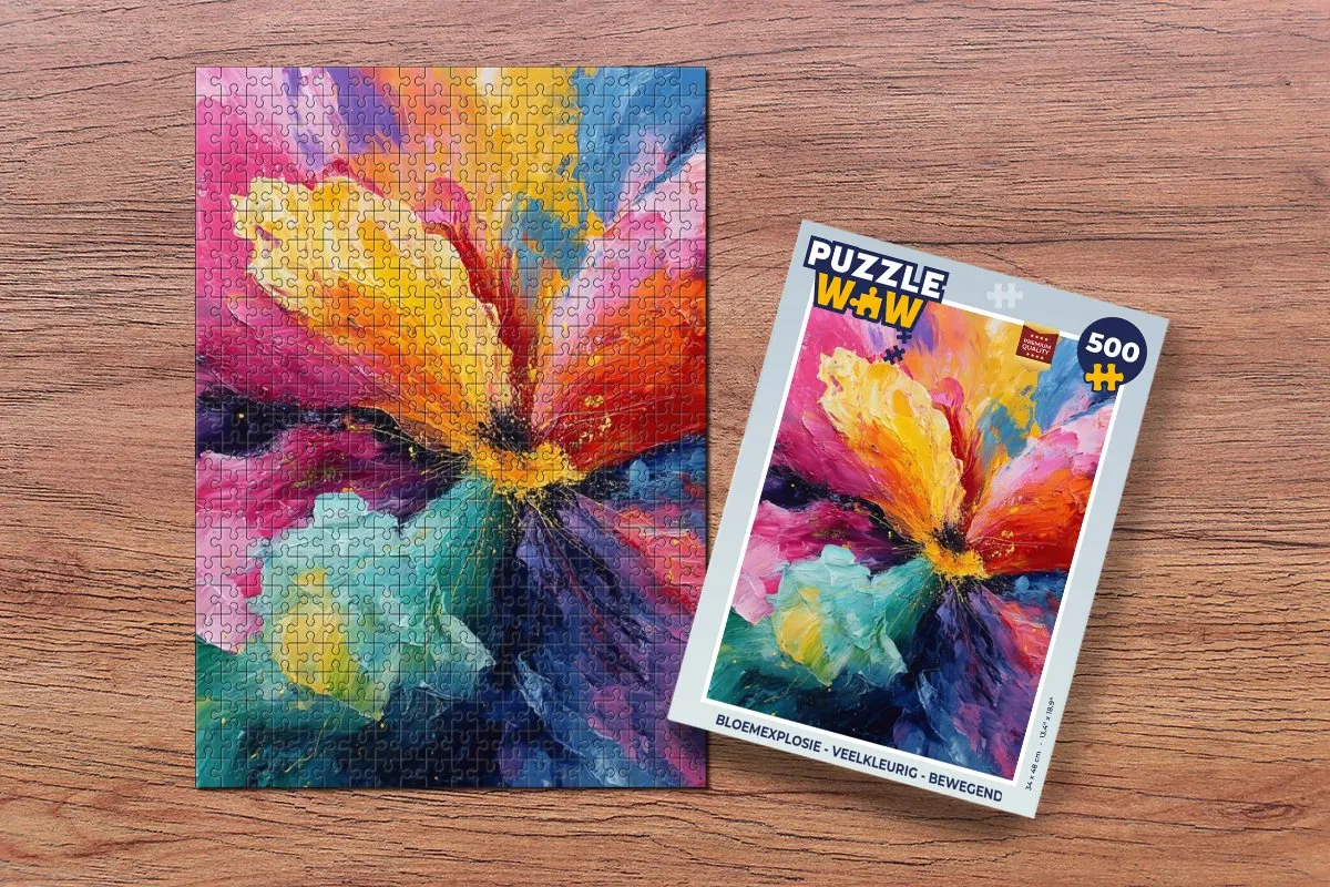PuzzleWow Bloemexplosie Bewegende Legpuzzel 500 Stuks - Multicolor