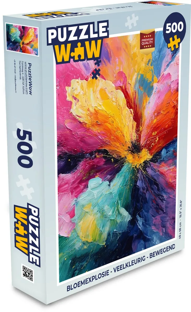 PuzzleWow Bloemexplosie Bewegende Legpuzzel 500 Stuks - Multicolor