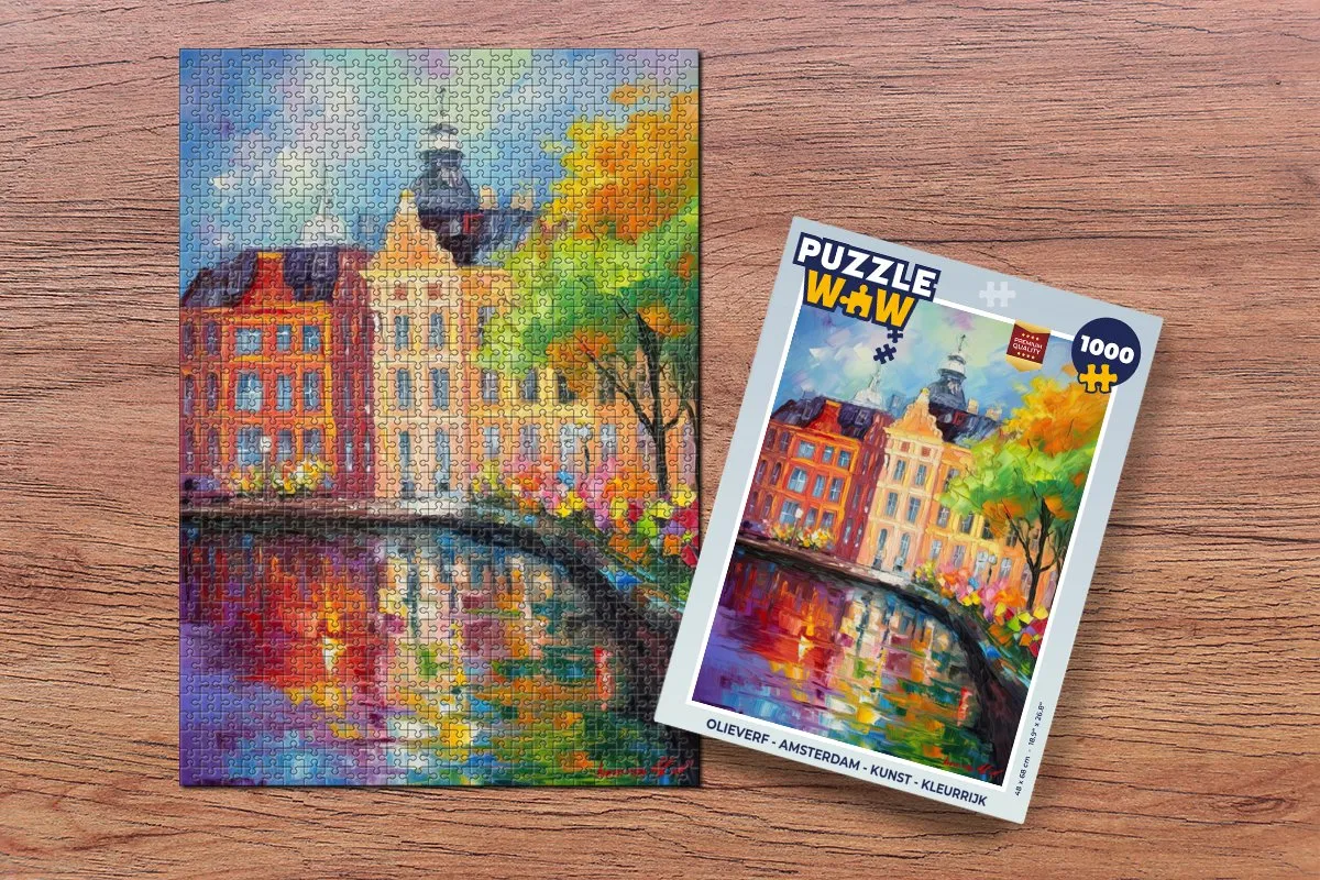 PuzzleWow Amsterdam Kunst Puzzel 1000 Stuks - Multicolor