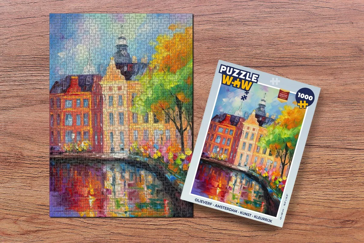 PuzzleWow Amsterdam Kunst Puzzel 1000 Stuks - Multicolor