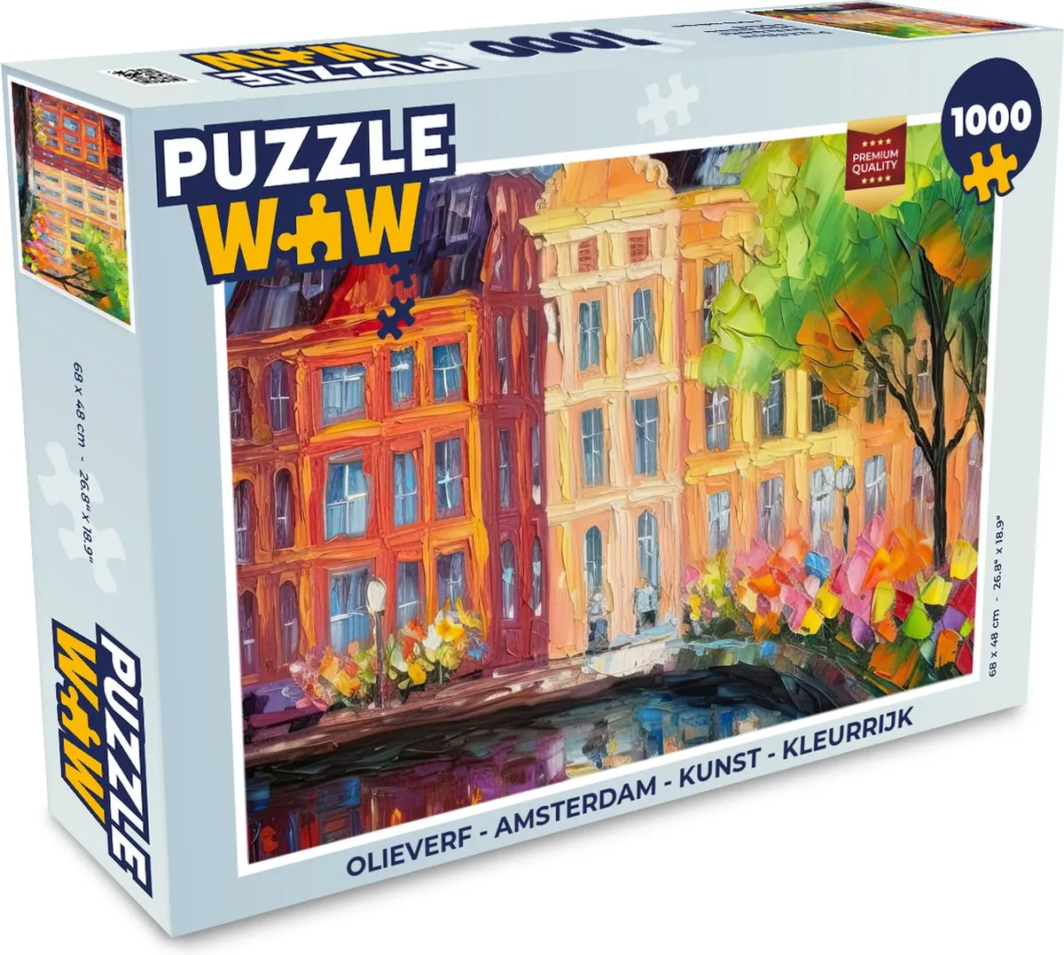PuzzleWow Amsterdam Kunst Puzzel 1000 Stuks - Multicolor