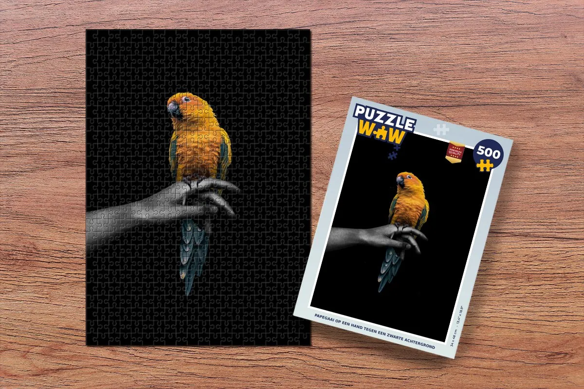 PuzzleWow Vogel Tak Papegaai Legpuzzel 500 Stuks - Multicolor