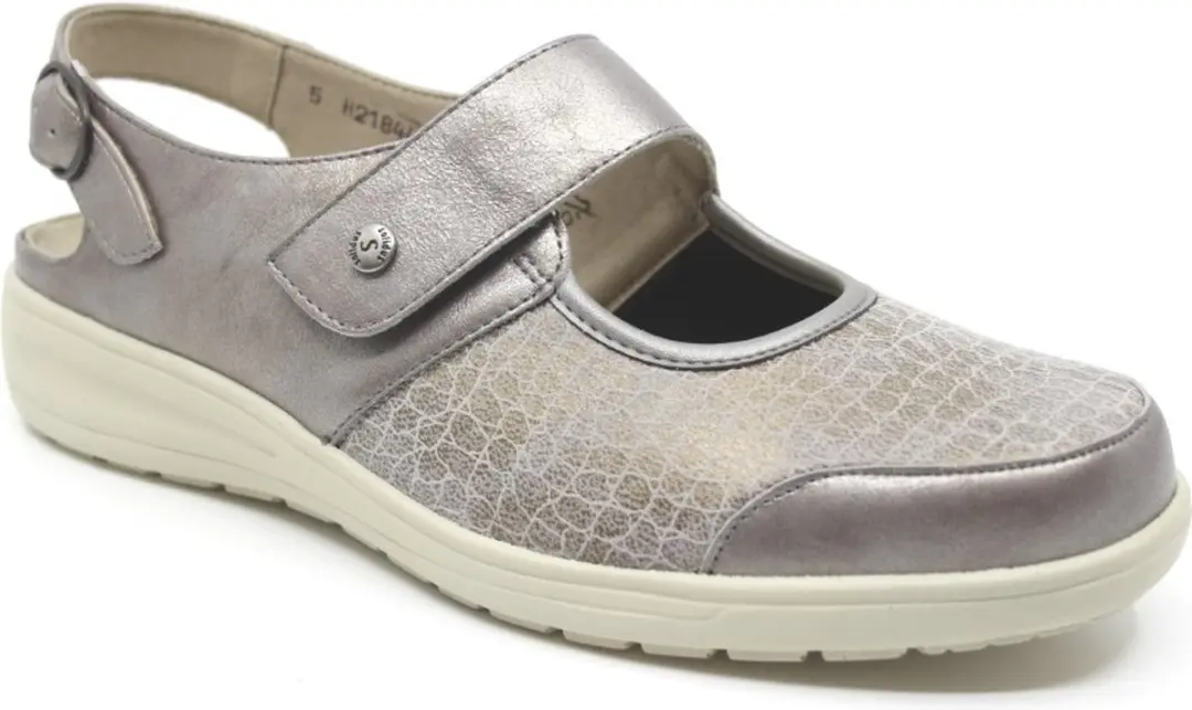Solidus, 27500 40169, Taupe kleurige dames sandalen met gesloten neus