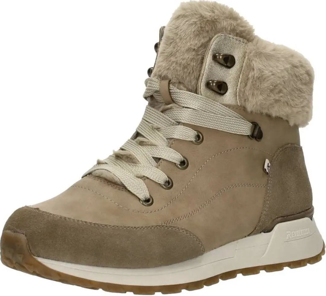 Rieker Dames Veterboot W0670-20 - Beige - Maat 36
