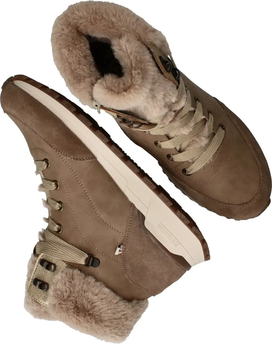 Rieker Dames Veterboot W0670-20 - Beige - Maat 36