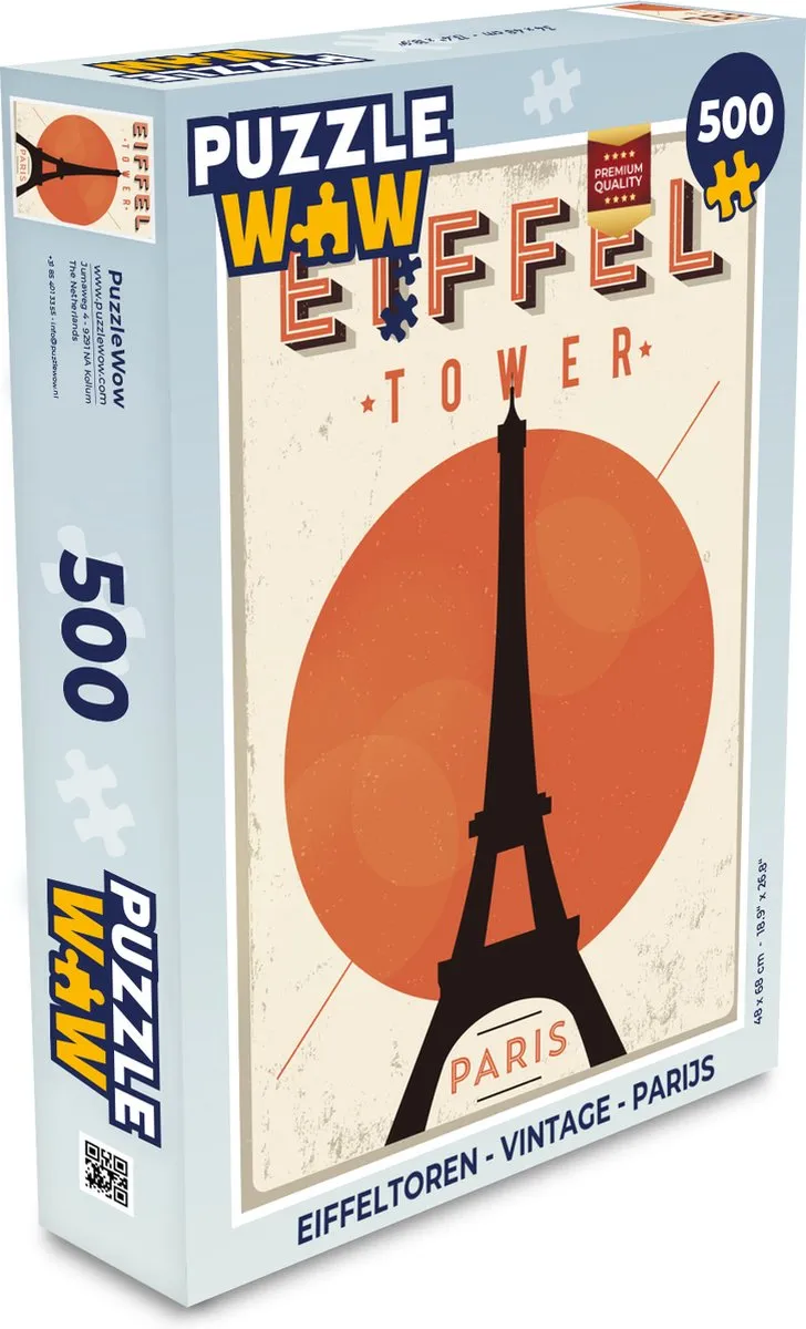 PuzzleWow Legpuzzel Eiffeltoren 500 Stuks - Multicolor