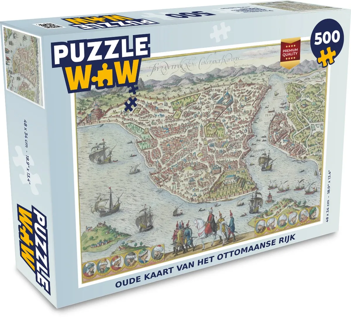 PuzzleWow Geschiedenis Landkaart Vintage Legpuzzel 500 Stuks - Multicolor