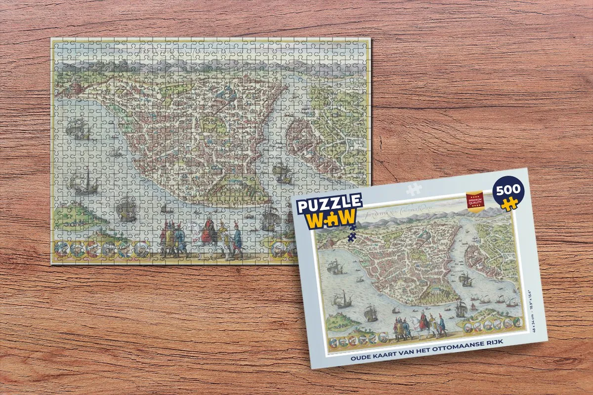 PuzzleWow Geschiedenis Landkaart Vintage Legpuzzel 500 Stuks - Multicolor