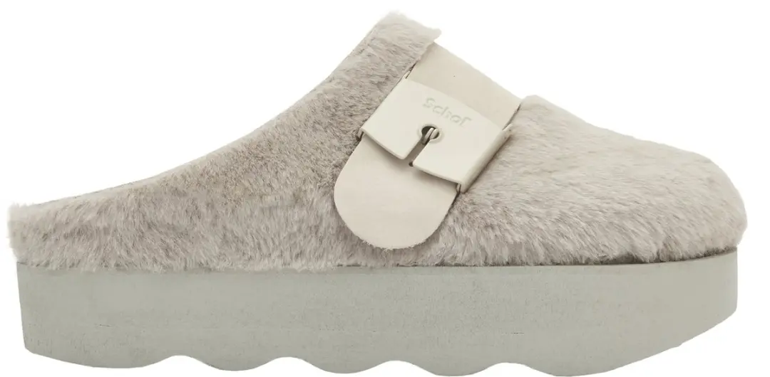 SCHOLL GRETA E Synthetic fur Womens Taupe FALSO Clogs