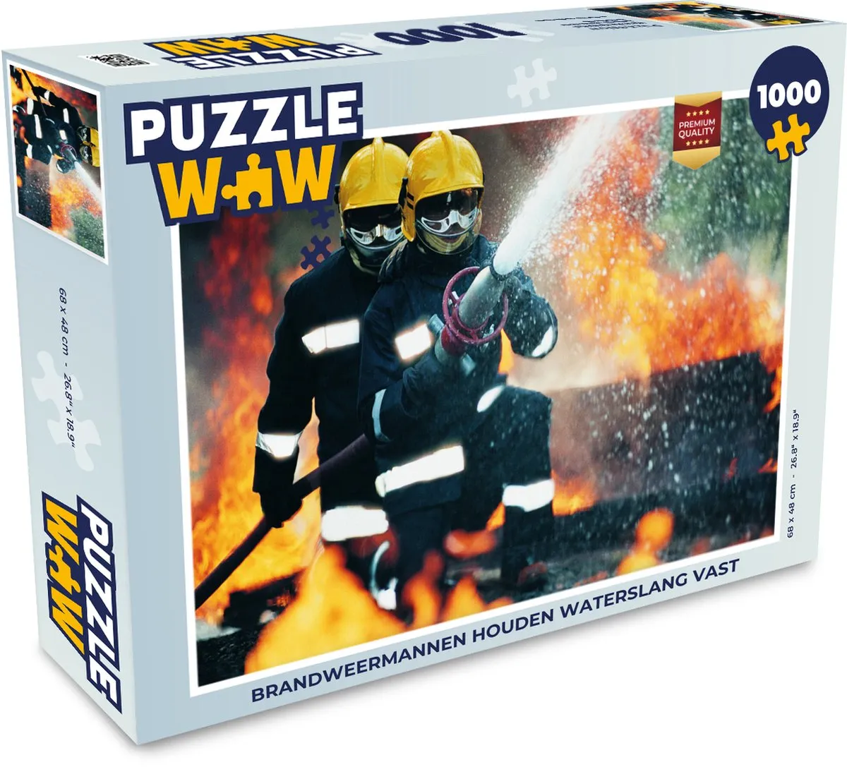 PuzzleWow Brandweermannen Waterslang Legpuzzel 1000 Stuks - Multicolor
