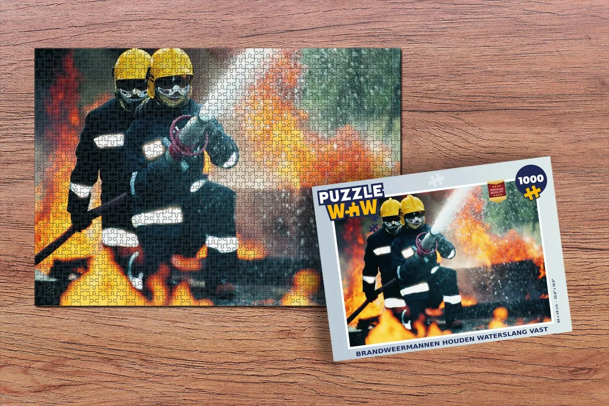 PuzzleWow Brandweermannen Waterslang Legpuzzel 1000 Stuks - Multicolor