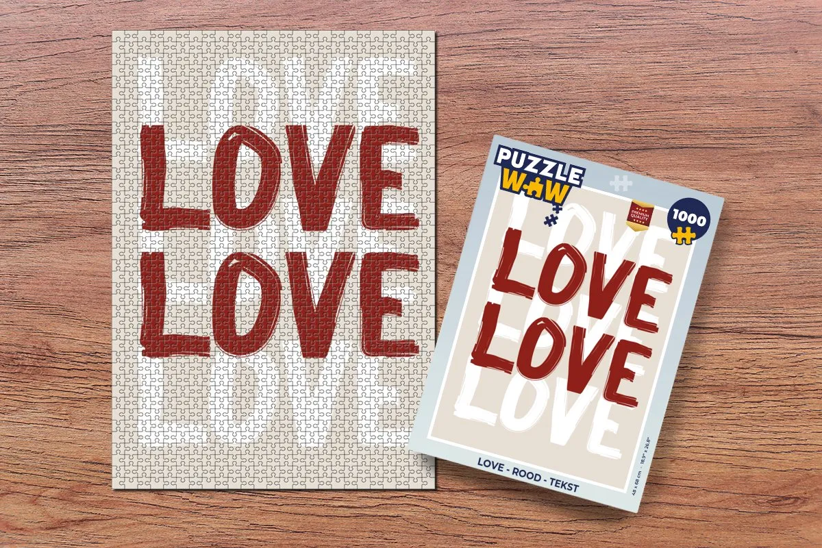 PuzzleWow Love Legpuzzel 1000 Stuks - Rood/Wit