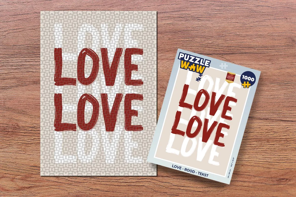 PuzzleWow Love Legpuzzel 1000 Stuks - Rood/Wit