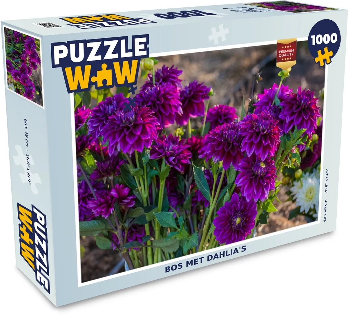 PuzzleWow Legpuzzel Bos met Dahlia's 1000 Stuks - Multicolor