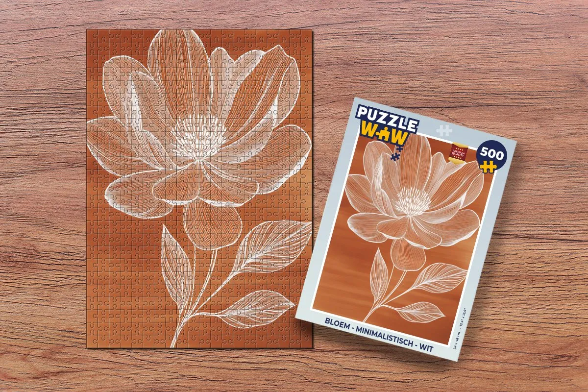 PuzzleWow Minimalistisch Bloem Legpuzzel 500 Stuks - Multicolor