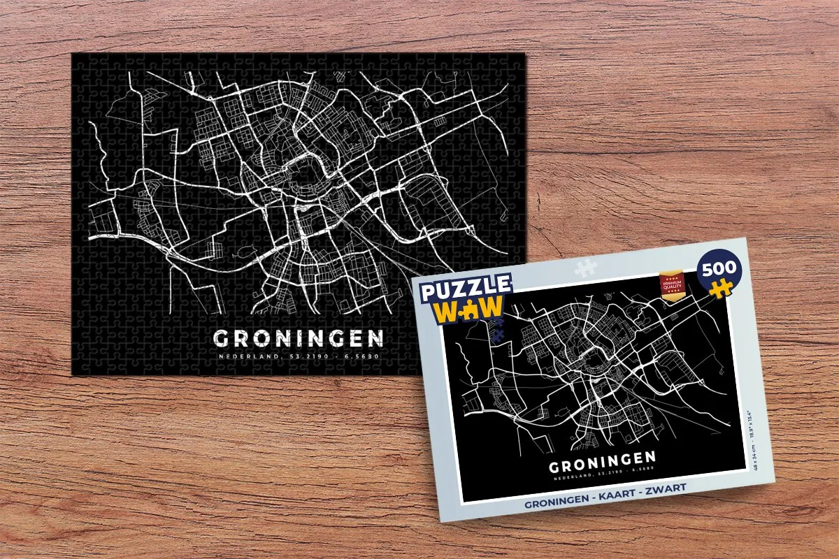 PuzzleWow Groningen Legpuzzel 500 Stuks - Multicolor