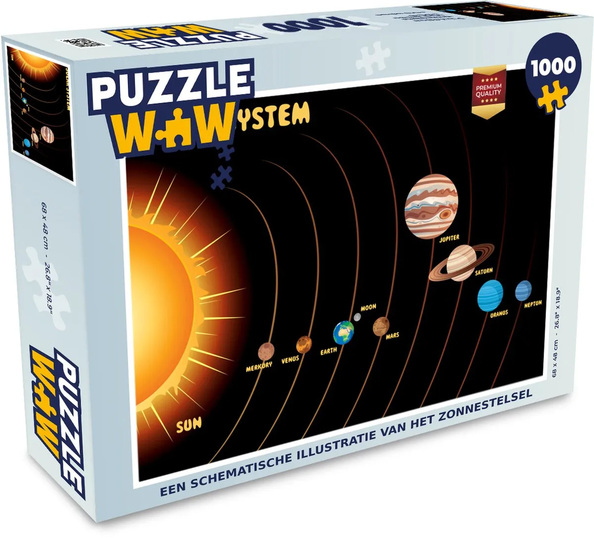 PuzzleWow Zonnestelsel Legpuzzel 1000 Stuks - Multicolor