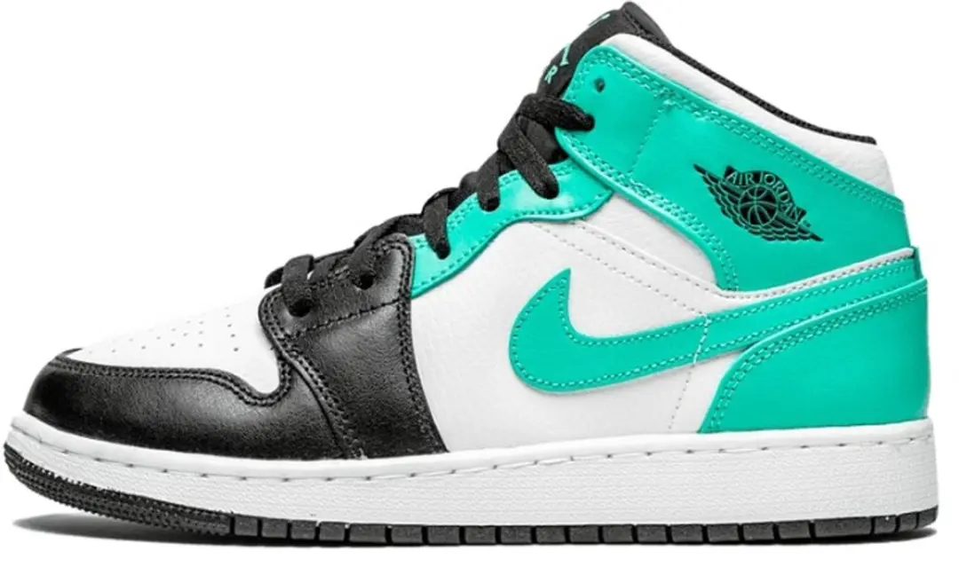 Nike Air Jordan 1 Mid (GS), White/Tropical Twist Black, 554725 132, EUR 38