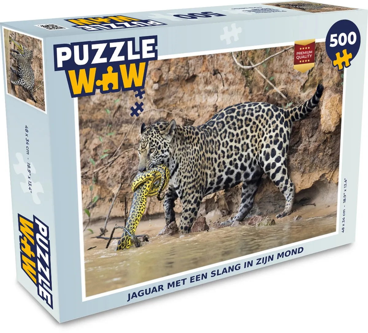 PuzzleWow Jaguar Slang Water Legpuzzel 500 Stuks - Multicolor