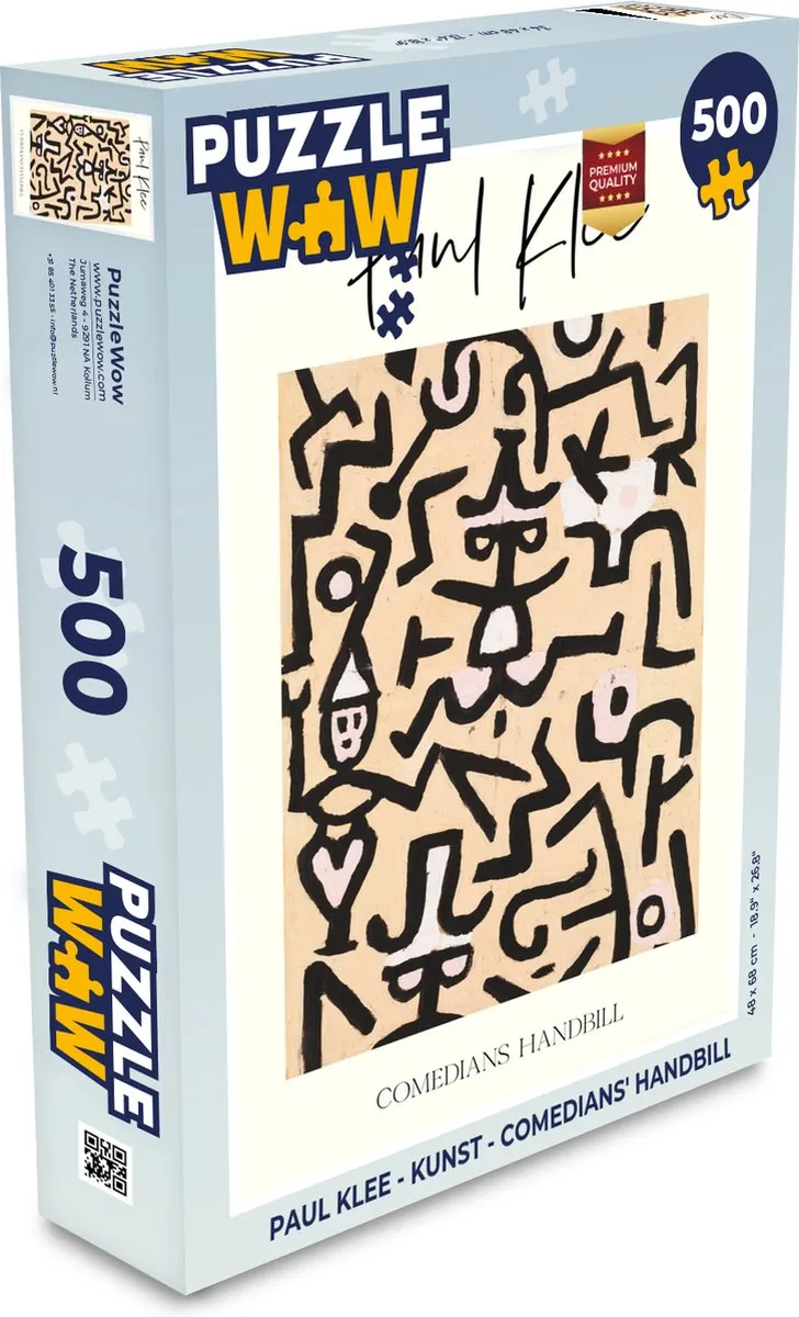 PuzzleWow Paul Klee Comedians' Handbill Legpuzzel 500 Stuks - Multicolor
