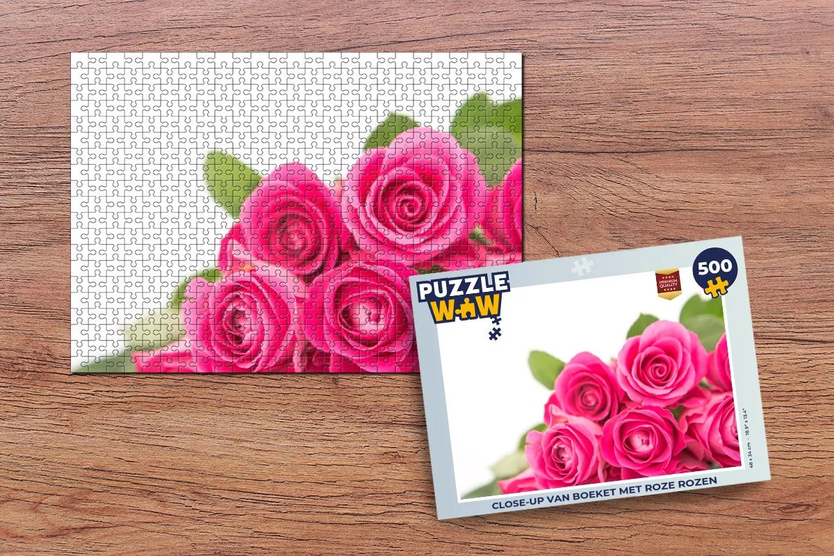 PuzzleWow Legpuzzel Close-up Rozen 500 Stuks - Multicolor