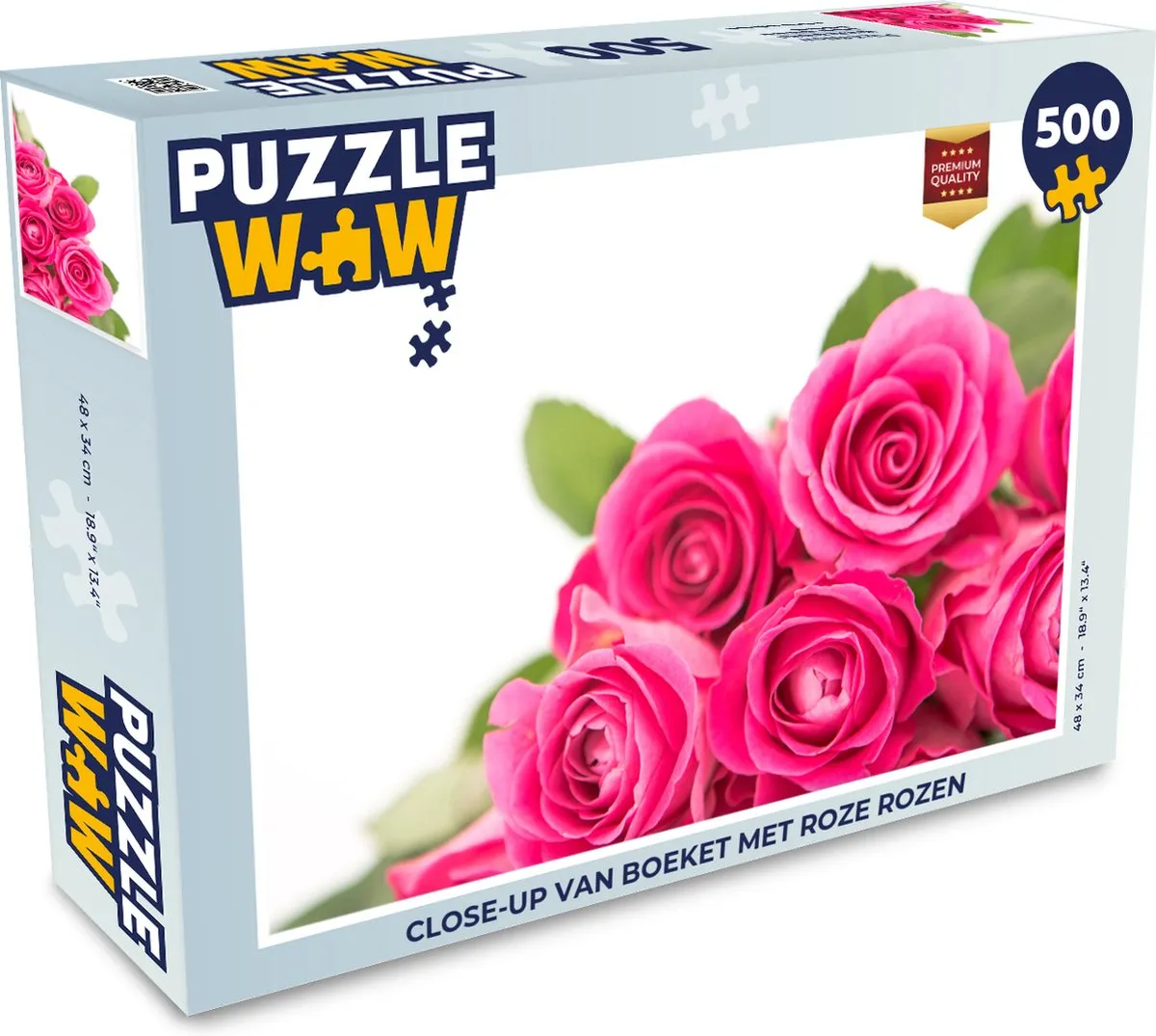 PuzzleWow Legpuzzel Close-up Rozen 500 Stuks - Multicolor
