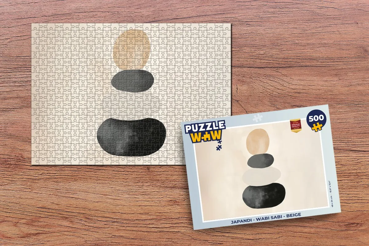 PuzzleWow Japandi Legpuzzel 500 Stuks - Beige