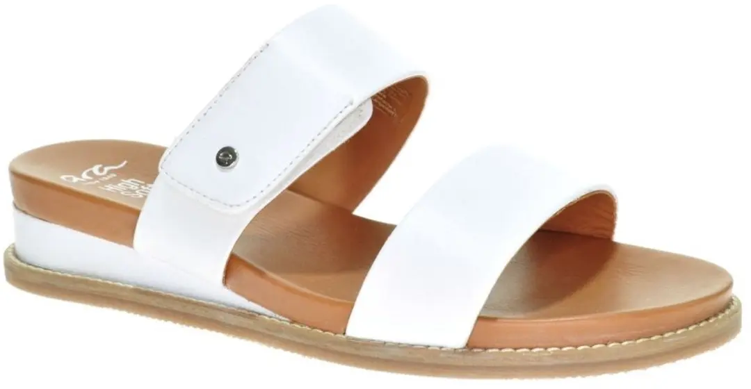 Witte Lederen Geklede Slipper Met Verhoogde Hiel Ara maat 42