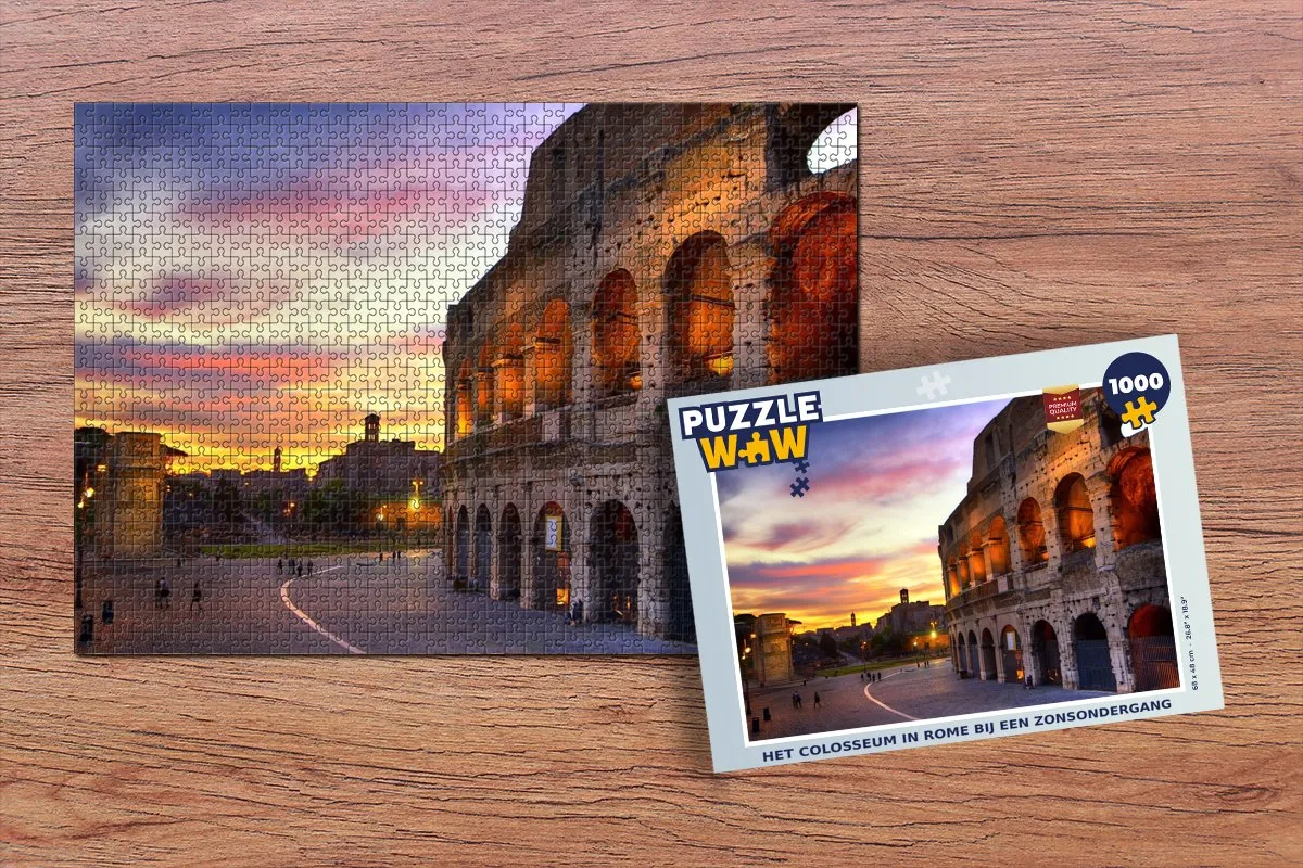 PuzzleWow Legpuzzel Het Colosseum bij zonsondergang 1000 Stuks - Multicolor