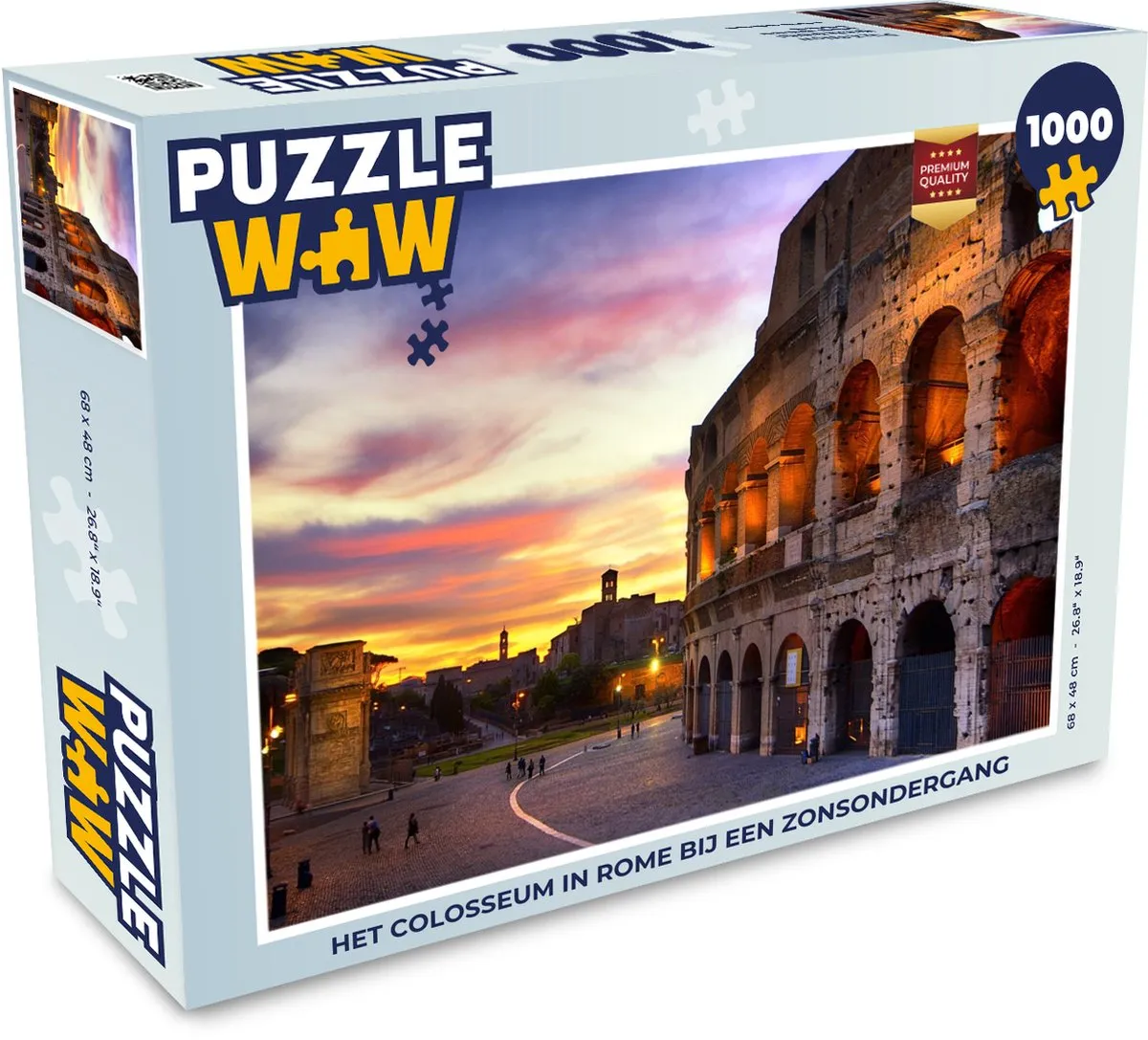 PuzzleWow Legpuzzel Het Colosseum bij zonsondergang 1000 Stuks - Multicolor