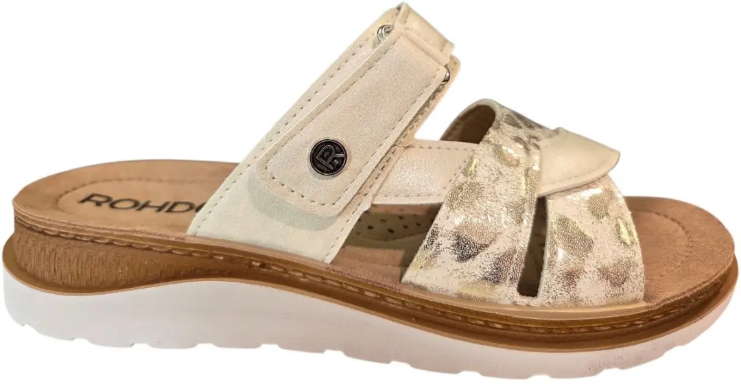 Rohde 1317 01 Slippers Wit/Goud Leer Dames