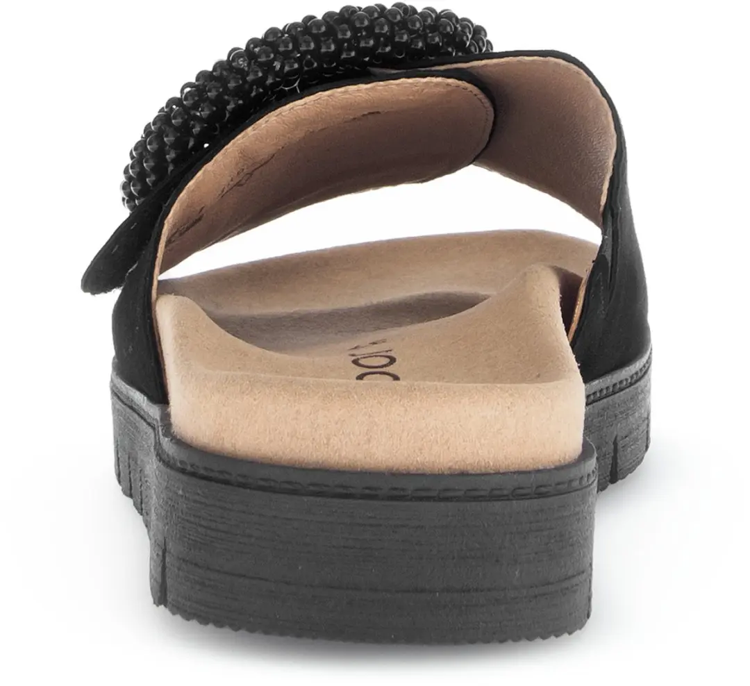 Gabor Dames Sandalen Slides - Zwart Suede - Maat 40 - afbeelding 6 van 6