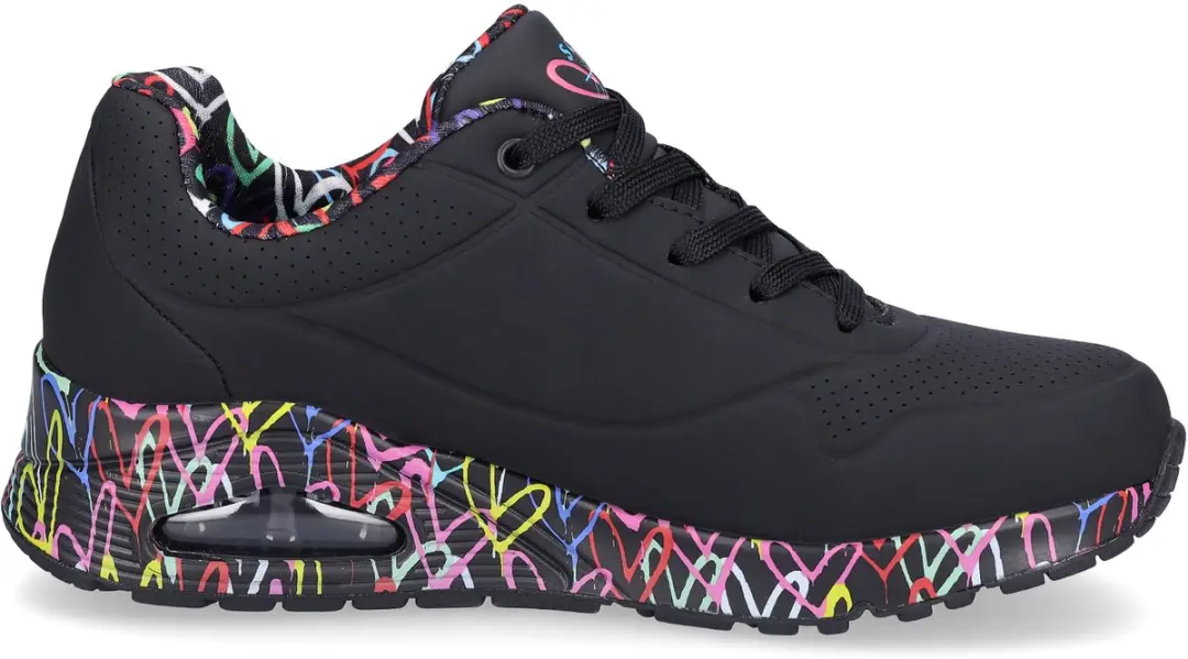 Skechers Uno Loving Love Dames Sneakers - 37 - Black - afbeelding 4 van 6