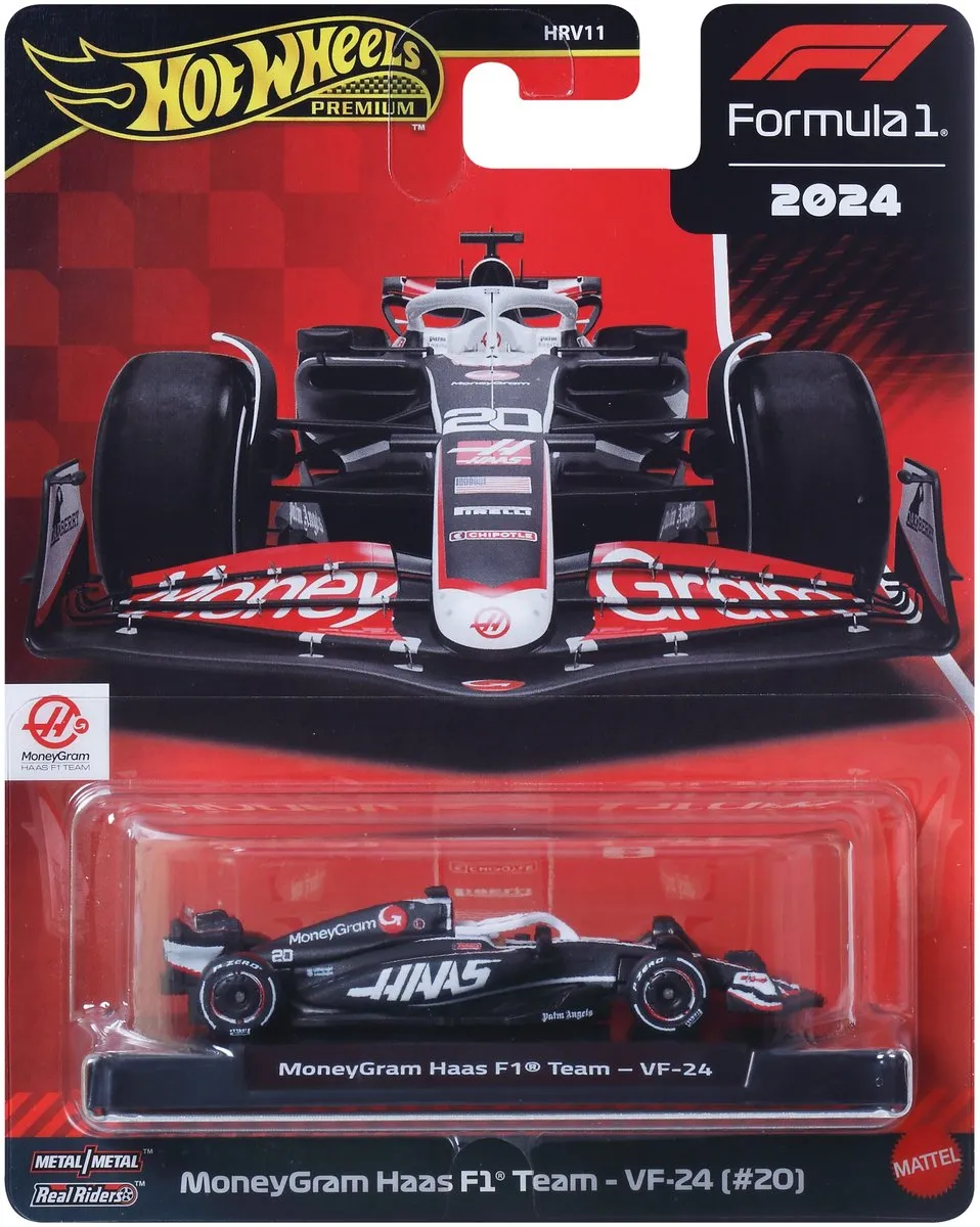 Hot Wheels Formula 1 MoneyGram Haas F1 Team #20 Racewagen - Meerkleurig