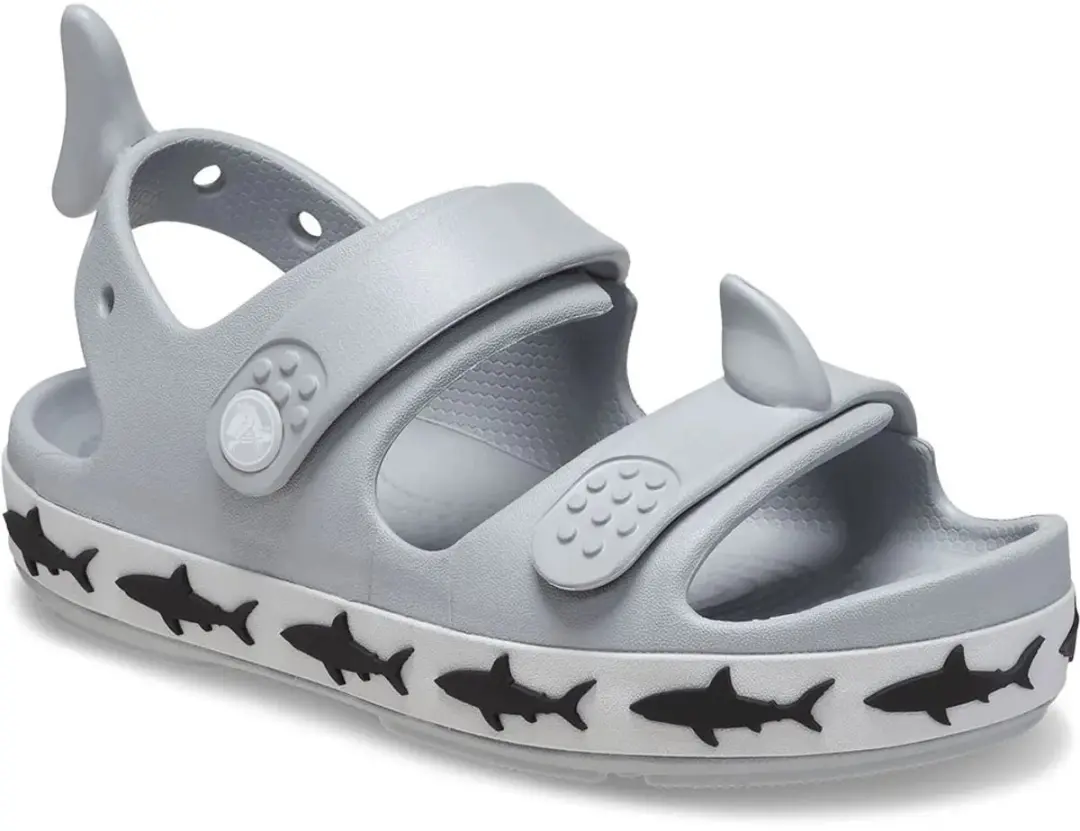 Crocs Crocband Cruiser Shark Sandalen Voor Peuters Grijs EU 19-20 Jongens,Meisje