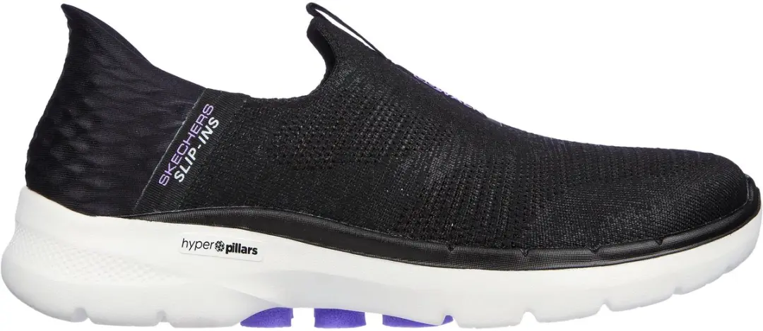 SKECHERS GO WALK 6 FABULOUS VIEW, 124569-BKLV, Female, Black SKECHERS GO WALK 6