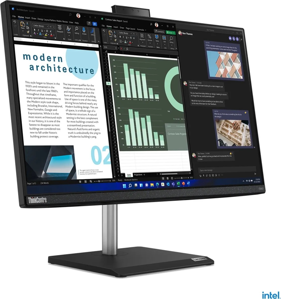 Lenovo ThinkCentre Neo 30A i5-1240P Alles-in-één PC 256GB SSD - Zwart