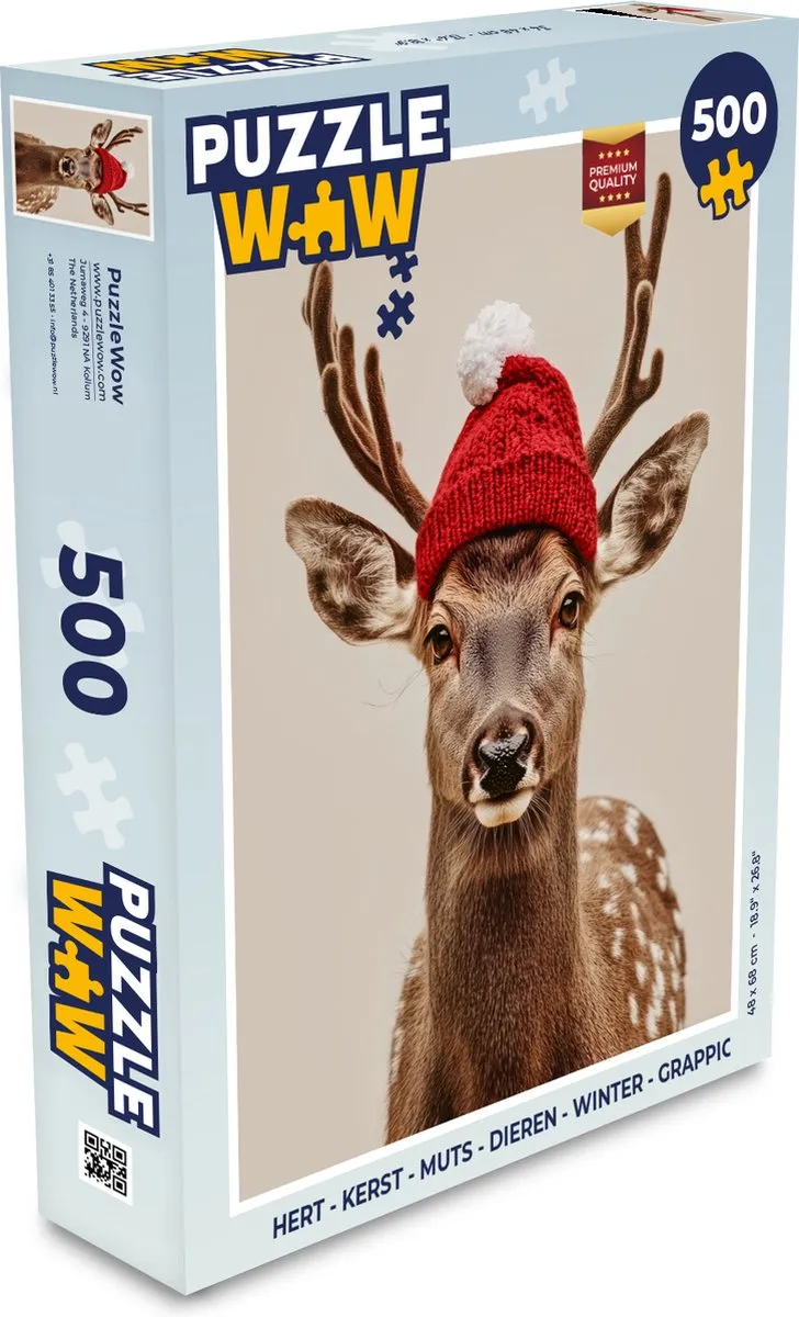 PuzzleWow Hert Kerst Legpuzzel 500 Stuks