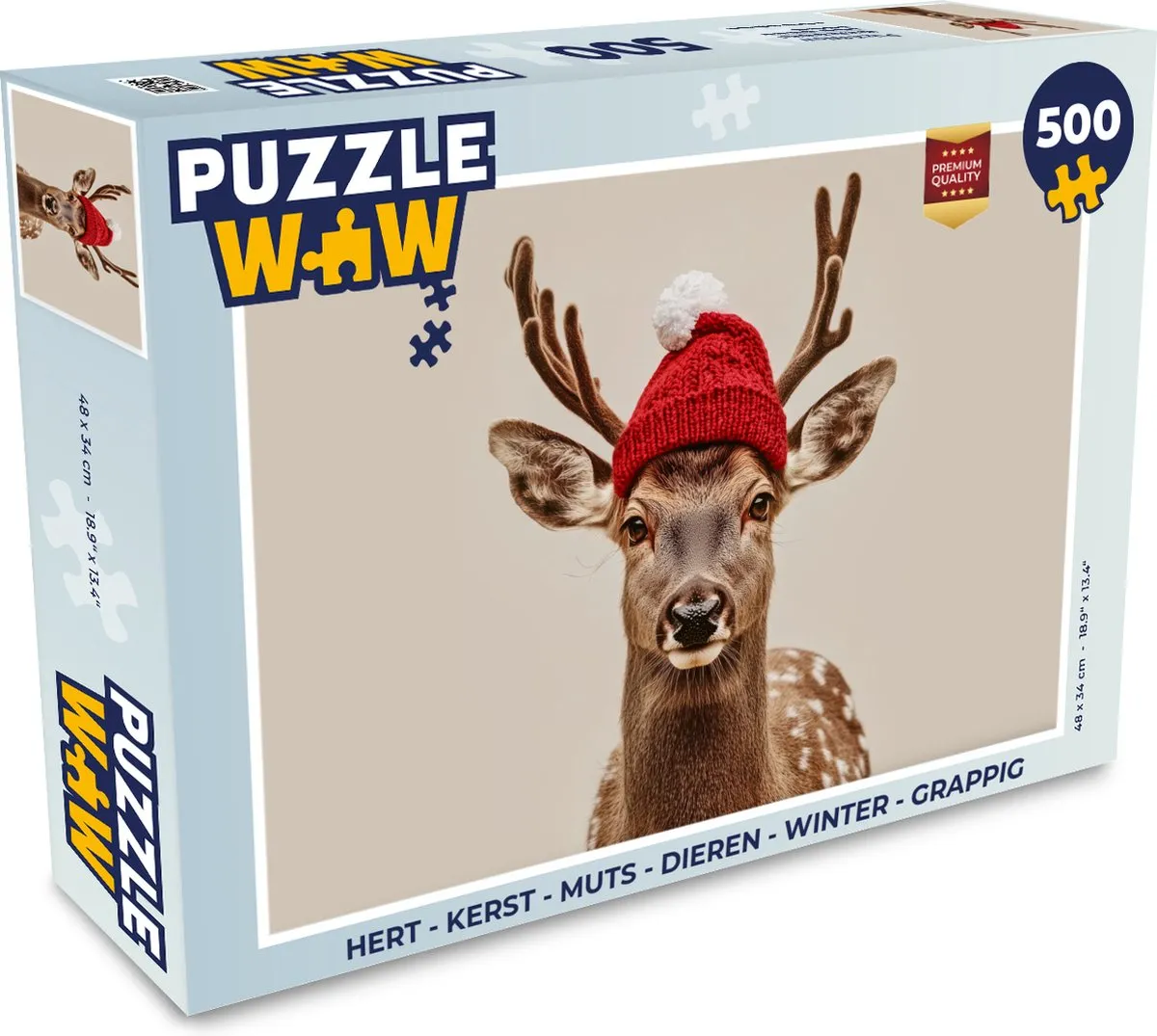 PuzzleWow Hert Kerst Legpuzzel 500 Stuks
