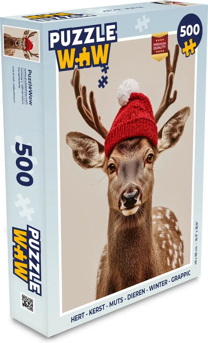 PuzzleWow Hert Kerst Legpuzzel 500 Stuks