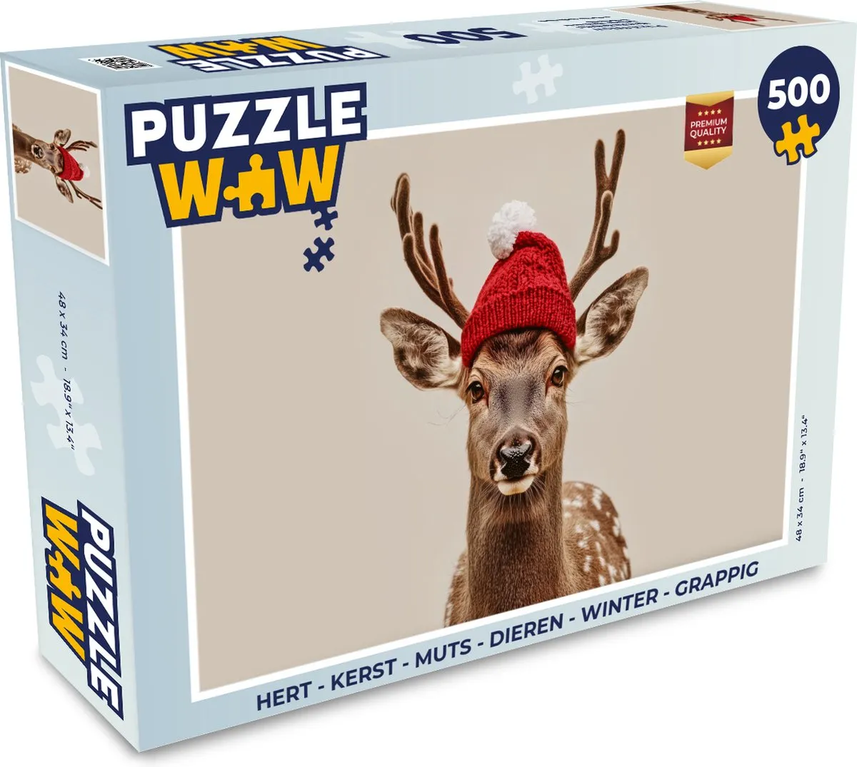 PuzzleWow Hert Kerst Legpuzzel 500 Stuks