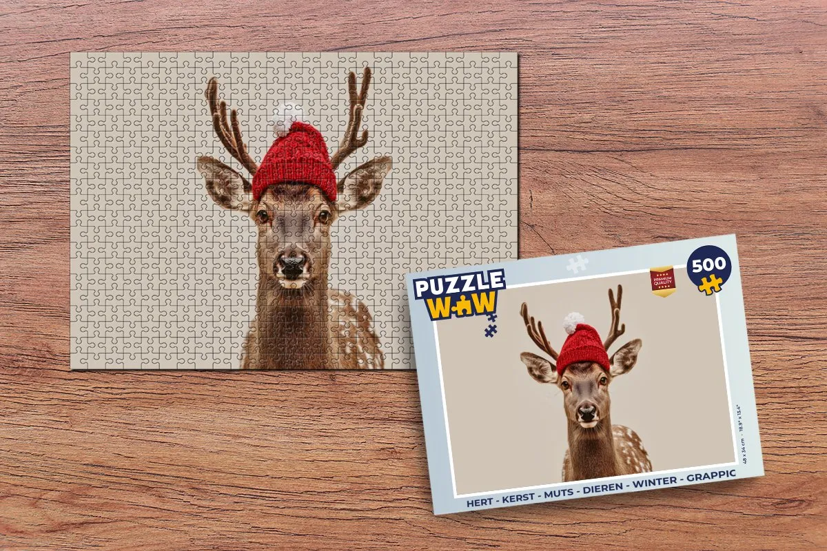 PuzzleWow Hert Kerst Legpuzzel 500 Stuks