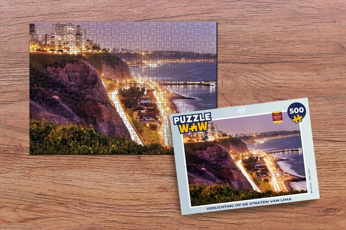 PuzzleWow Lima Straten Legpuzzel 500 Stuks - Multicolor