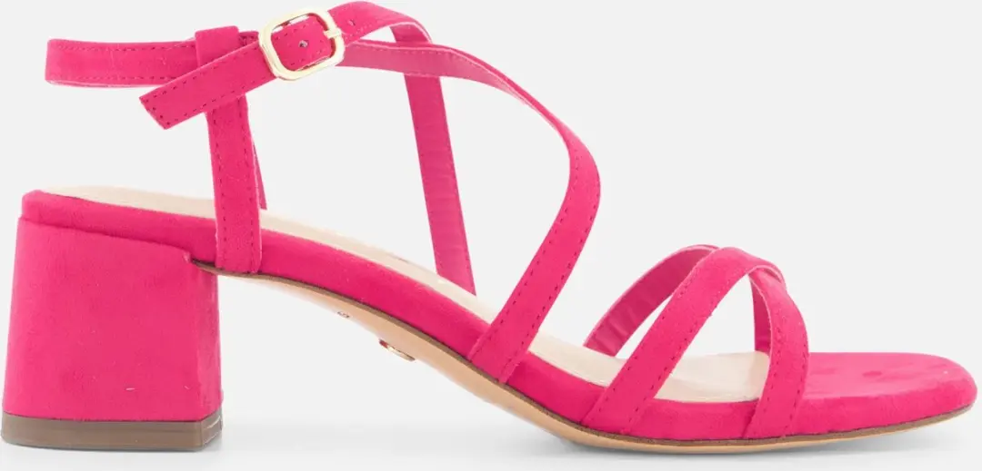 Tamaris Sandalen met hak roze Textiel