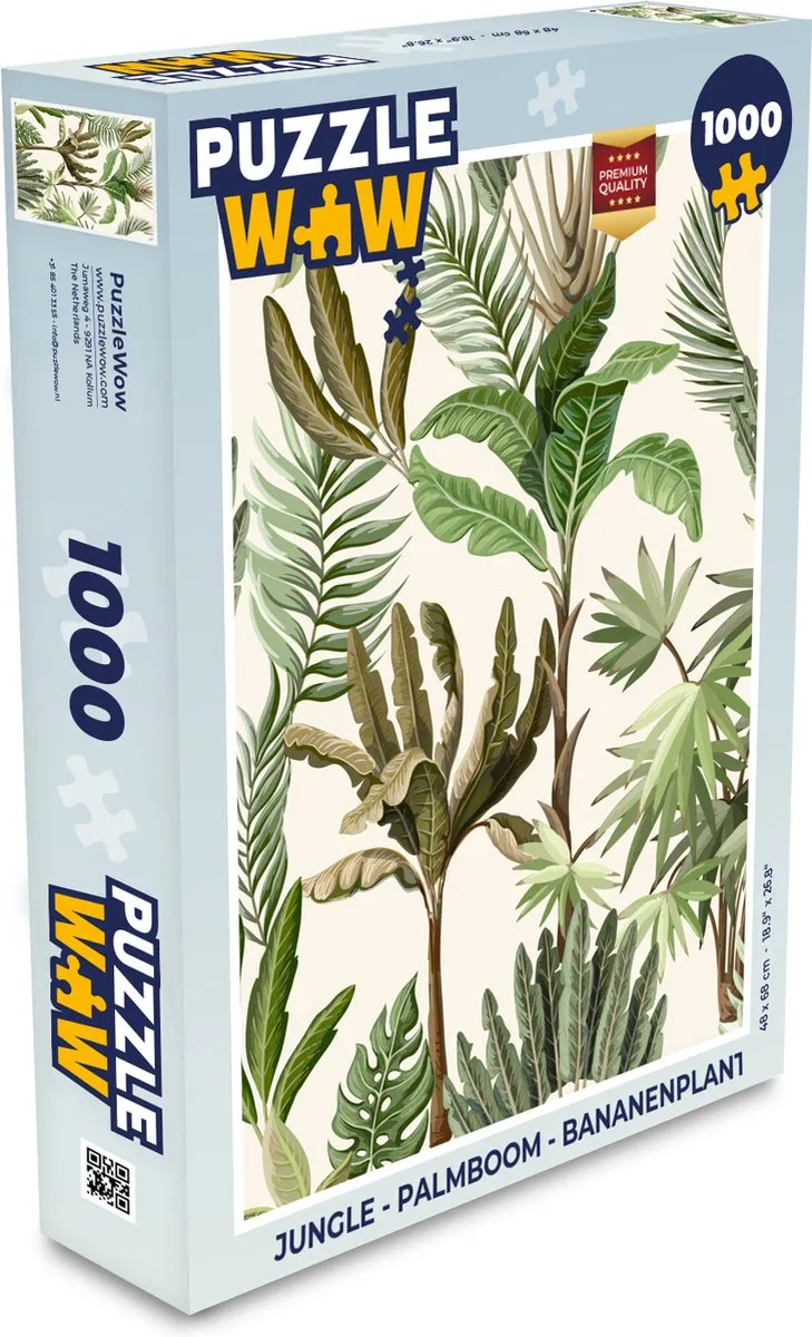 PuzzleWow Jungle Legpuzzel 1000 Stuks - Multicolor